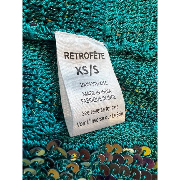 NEW retrofete Tara Dress in Aquamarine SEQUIN mini size XS/S - Picture 8 of 8